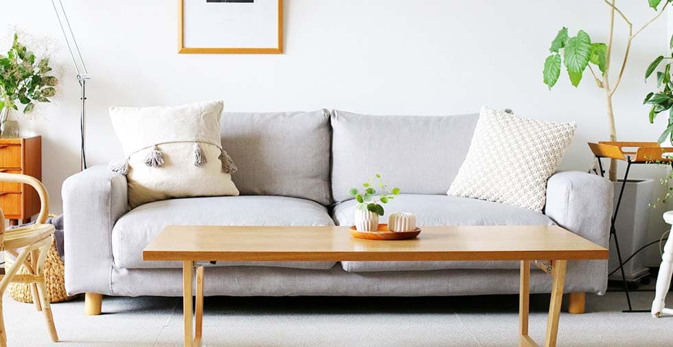 Muji 2.5 Seater Wide Arm Sofa Cover in Kino Ash